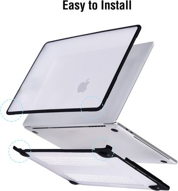 Пластиковая накладка c силиконовым бампером STR Dual Color Hard Case for MacBook Air 13.6 (2022-2024) M2/М3 - Black/Black, цена | Фото