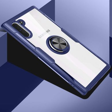 TPU+PC чехол Deen CrystalRing под магнитный держатель для Samsung Galaxy Note 10 - Бесцветный / Синий, цена | Фото