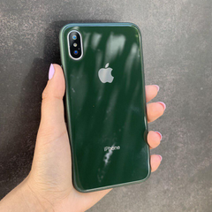 Чехол STR Silicon Glass Back для iPhone 7/8/SE (2020) - Dark Green, цена | Фото