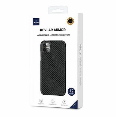 Ультратонкий чохол із араміду WIWU Kevlar Armor (Aramid fiber) for iPhone 12 | 12 Pro - Black, ціна | Фото
