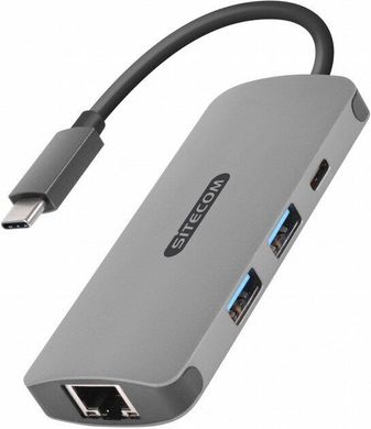 Адаптер Sitecom USB-C to Gigabit LAN Adapter with USB-C to Power Delivery + 2 USB 3.0 (CN-378), ціна | Фото