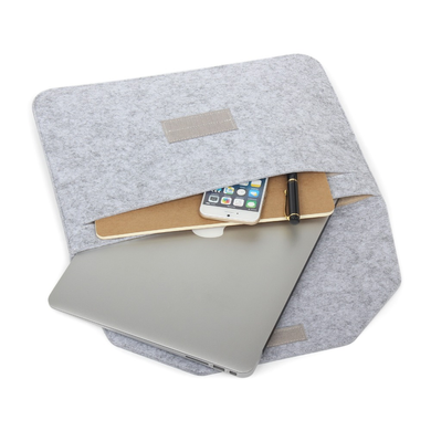 Повстяний чохол-конверт STR Felt Sleeve для MacBook Air 13 (2018-2020) | Pro 13 (2016-2022) - Black, ціна | Фото