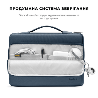 Протиударний чохол-сумка Tomtoc Laptop Briefcase for MacBook Pro 13 (2016-2022) | Air 13 (2018-2020) - Silver Gray (A14-B02G), ціна | Фото