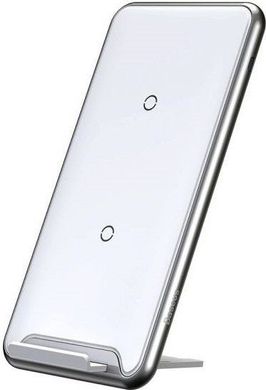 Бездротовий зарядний пристрій Baseus Three-coil Wireless Charging Pad White (WXHSD-B02), ціна | Фото