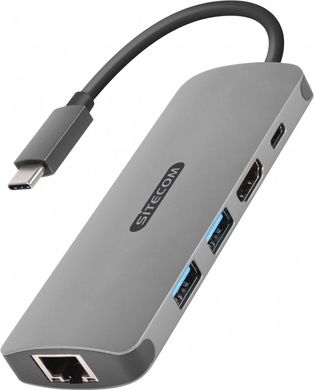 Переходник Sitecom USB-C to HDMI + Gigabit LAN Adapter with USB-C Power Delivery (CN-379), цена | Фото