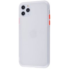 Матовый противоударный чехол MIC Matte Color Case for iPhone 11 Pro - White/red, цена | Фото