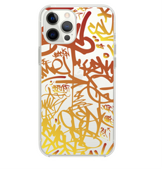Силиконовый прозрачный чехол Oriental Case (Graffiti Orange Yellow) для iPhone 15 Plus
