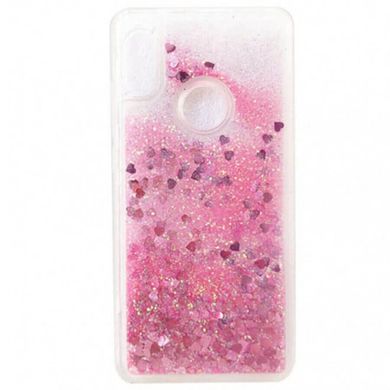 TPU чохол Liquid hearts для Samsung Galaxy A20s - Рожевий, ціна | Фото