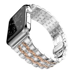 Металевий ремінець STR 7-Bead Metal Band for Apple Watch 38/40/41 mm (Series SE/7/6/5/4/3/2/1) - Silver, ціна | Фото