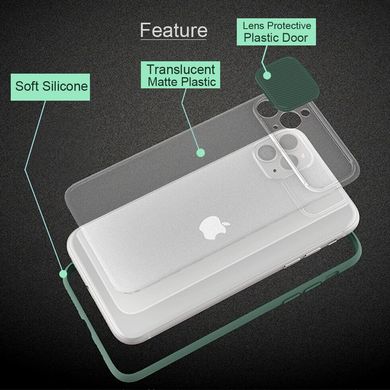 Чехол с защитой камеры MIC Clear Slide Camera для iPhone 7 Plus/8 Plus - Green, цена | Фото