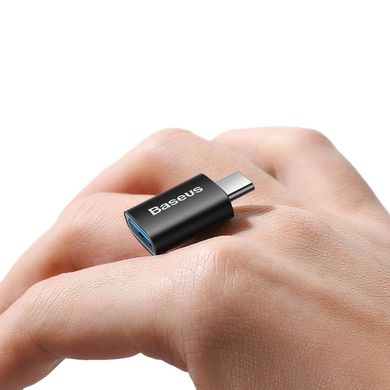 Перехідник Baseus Ingenuity Mini OTG USB 3.1 to Type-C - Black, ціна | Фото