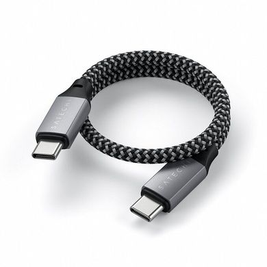 Кабель Satechi USB-C to USB-C Cable 100W Space Gray (25 cm) (ST-TCC10M), цена | Фото