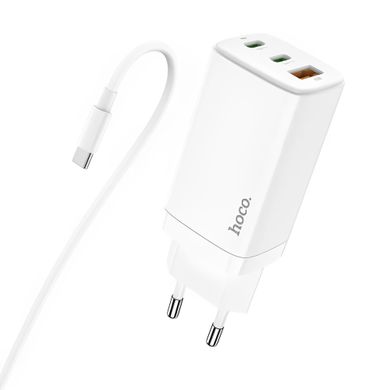 Зарядное устройство HOCO N16 Scenery 2Type-C + USB 65W + Cable (Type-C to Type-C) - White, цена | Фото