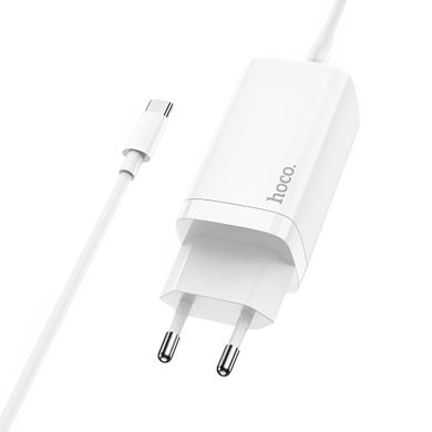 Зарядний пристрій HOCO N16 Scenery 2Type-C + USB 65W + Cable (Type-C to Type-C) - White, ціна | Фото