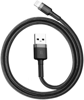 Кабель Baseus Cafule Cable USB to Lightning 2A (1m) Gray+Black (CALKLF-BG1), цена | Фото