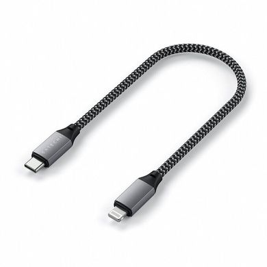Кабель Satechi USB-C to Lightning Cable Space Gray (25 cm) (ST-TCL10M), цена | Фото