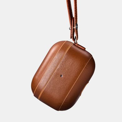 Кожаный чехол с ремешком iCarer Vintage Leather Protective Case (With Wrist Strap Lanyard) for AirPods Pro - Black, цена | Фото