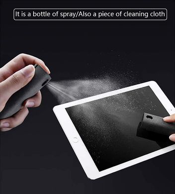 Кишеньковий спрей з мікрофіброю для очищення дисплею STR Mobile Phone Screen Cleaner - Gray, ціна | Фото