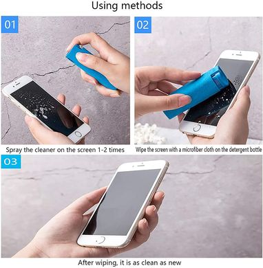 Кишеньковий спрей з мікрофіброю для очищення дисплею STR Mobile Phone Screen Cleaner - Gray, ціна | Фото