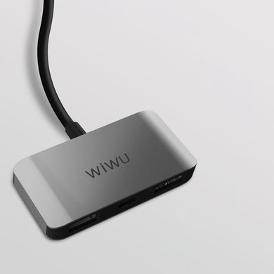 Адаптер WIWU Alpha C2H (1xUSB3.0/1xType-C/1xHDMI) - Gray, ціна | Фото