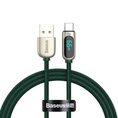 Кабель Baseus Display Fast Charging Type-C 66W (1m) - Green (CASX020006), ціна | Фото