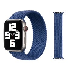 Тканинний монобраслет STR Braided Solo Loop (OEM) for Apple Watch 42/44/45/49 mm (Розмір S) - Charcoal, ціна | Фото