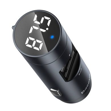 Автомобильная зарядка FM-трансмиттер Baseus Energy Column Bluetooth FM Launcher 3,1A 2USB - Silver, цена | Фото