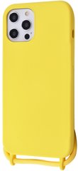 Чехол с ремешком MIC Lanyard Case (TPU) iPhone 12/12 Pro - Yellow, цена | Фото