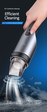 Автомобильный пылесос USAMS Mini Handheld Vacuum Cleaner US-ZB108 |80W, 120ml, 5500Pa| - Black, цена | Фото