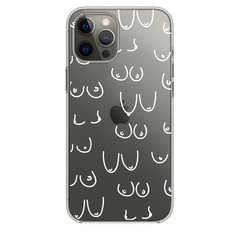 Силиконовый прозрачный чехол Oriental Case (Boobs 2.0 White) для iPhone 15 Plus