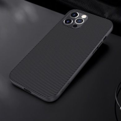 Карбоновая накладка Nillkin Synthetic Fiber series для iPhone 12 Pro | 12 (6.1") - Black, цена | Фото