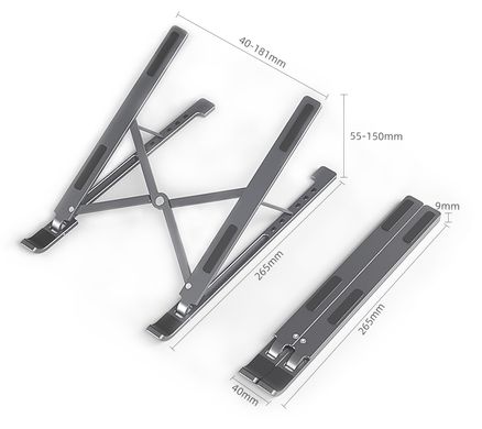 Металева підставка для ноутбука STR Aluminum Laptop Stand (X3) - Silver, ціна | Фото