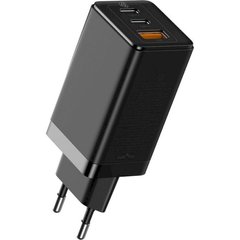 Зарядное устройство Baseus GaN2 Quick Charger 65W (2 Type-C + 1 USB) - Black (CCGAN2P-B01), цена | Фото