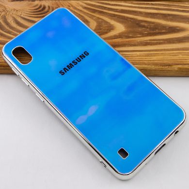 TPU+Glass чохол Gradient Rainbow із лого для Samsung Galaxy A10 (A105F) - Блакитний, ціна | Фото