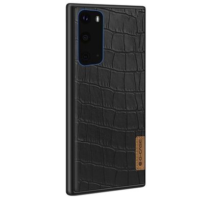 Кожаная накладка G-Case Crocodile Dark series для Samsung Galaxy S20 (тех.упаковка) - Черный, цена | Фото