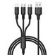 Кабель 3в1 WIWU YZ108 3in1 Charging Cable (Lightning/Type-C/Micro-USB) - Black, ціна | Фото 1