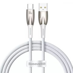 Кабель Baseus Glimmer Series Fast Charging Type-C 100W (1m) - White (CADH000402), ціна | Фото