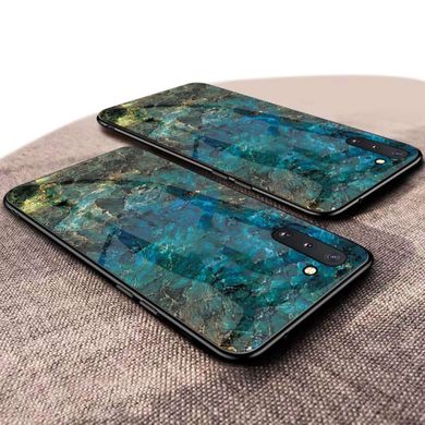 TPU+Glass чехол Luxury Marble для Samsung Galaxy Note 10 - Черный, цена | Фото