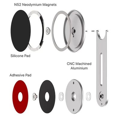 Тримач з MagSafe STR Magnetic Phone Holder for Laptop C21 - Silver, ціна | Фото