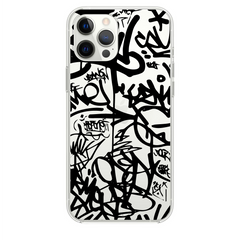 Силиконовый прозрачный чехол Oriental Case (Graffiti Black) для iPhone 15 Pro