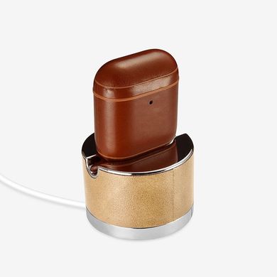 Чохол iCarer Vintage Leather Airpods Protective Case with LED Indicator Hole - Brown, ціна | Фото