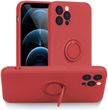 Чехол с кольцом-держателем MIC WAVE Light Color Ring iPhone 12 Pro - Red