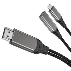 Кабель WIWU X10 USB Type-C to HDMI 4K - Black, цена | Фото