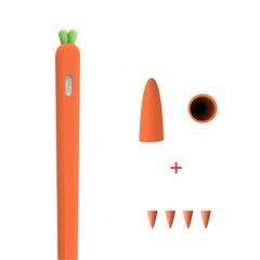 Силіконовий чохол зі змінними наконечниками Apple Pencil 2 STR Carrot Pencil Case - White, ціна | Фото