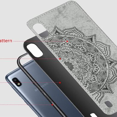 TPU+Textile чохол Mandala із 3D тисненням для Samsung Galaxy A10 (A105F) - Сірий, ціна | Фото