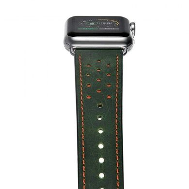 Ремінець JINYA Vogue Leather Band for Apple Watch 38/40/41 mm (Series SE/7/6/5/4/3/2/1) - Blue with Orange Dot (JA4014), ціна | Фото