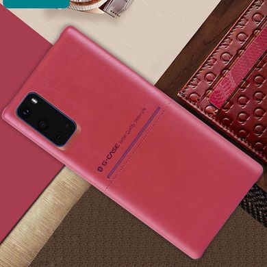 Шкіряна накладка G-Case Cardcool Series для Samsung Galaxy S20 - Червоний, ціна | Фото