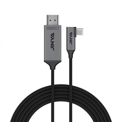 Кабель JINYA Type-C to HDMI Cable (4K@60HZ;1.8m) - Black (JA5011), цена | Фото