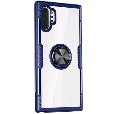 TPU+PC чохол Deen CrystalRing під магнітний тримач для Samsung Galaxy Note 10 Plus - Бесцветный / Темно-Синій, ціна | Фото
