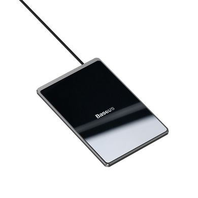 Бездротовий З/П Baseus Card Ultra-Thin 15W (with USB cable 1m) Wireless Charger Black (WX01B-01), ціна | Фото